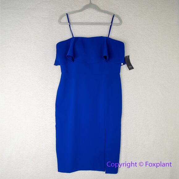 New!  Aidan Mattox royal blue strapless‎ ruffle top, US size 14 - Picture 4 of 16